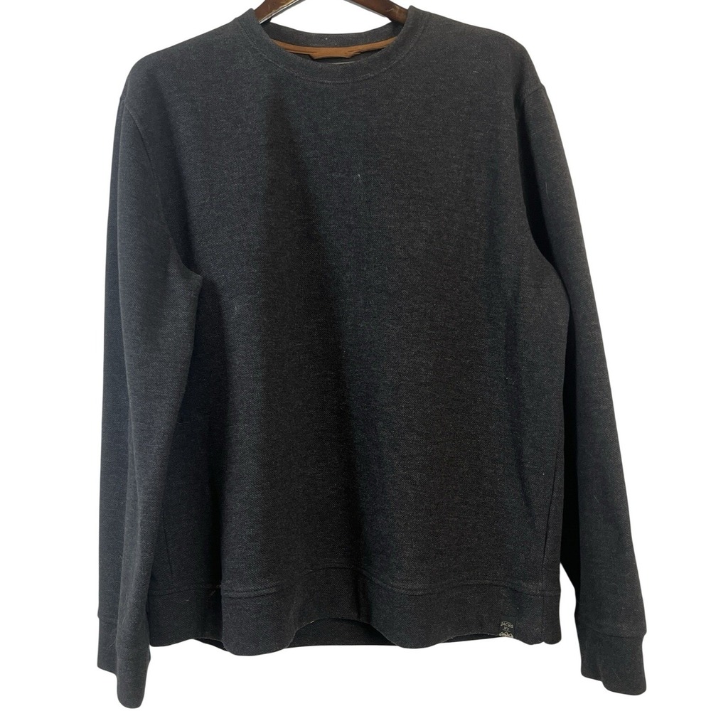 Jachs New York Mens XL Crew Neck Fleece Heather Sweatshirt Dark Black Gray